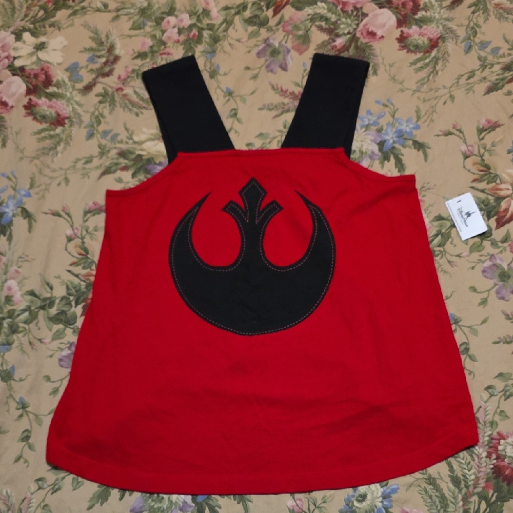 Disney Star Wars Red Tank Top with Black Emblem